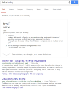 Google Trolling Definition