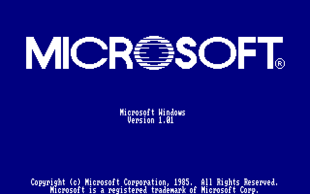 Windows 1.01 Boot Screen