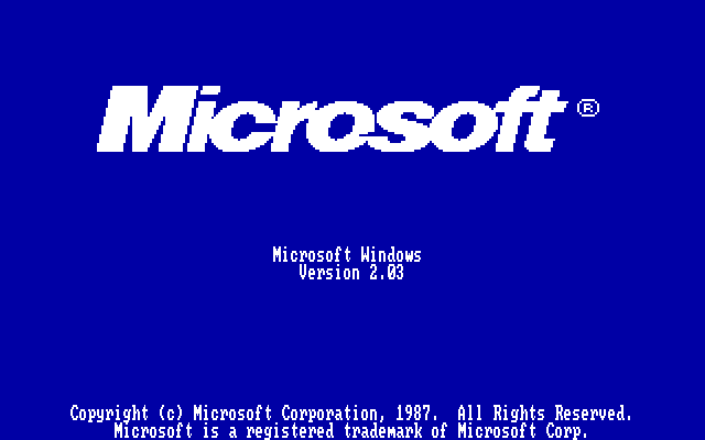 Windows 2.03 Boot Screen