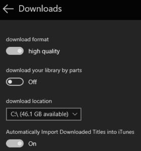 Audible Windows 10 Downloads Options