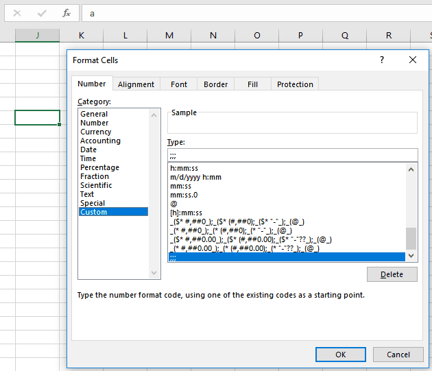 Excel Custom Cell Format