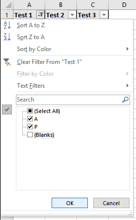 Excel Data Filter Deselect Blanks