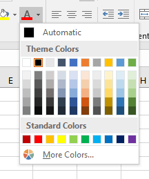 Excel Theme Colors