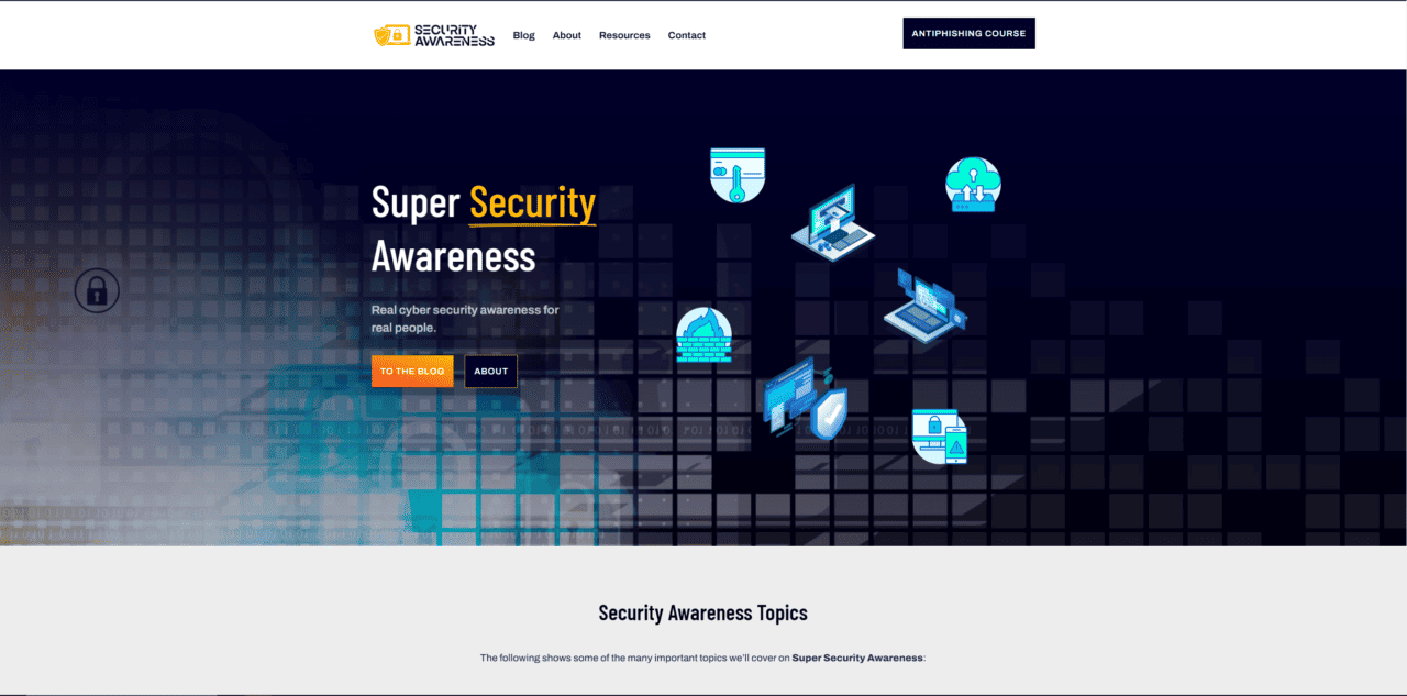 Super Security Awareness Homepage