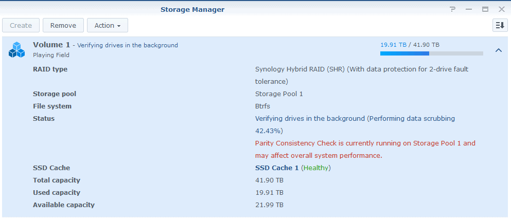 synology parity consistency check